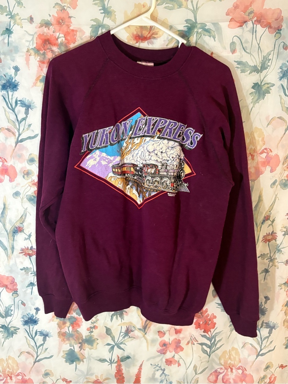 Vintage Yukon Express  Crewneck Sweatshirt - Deep Plum